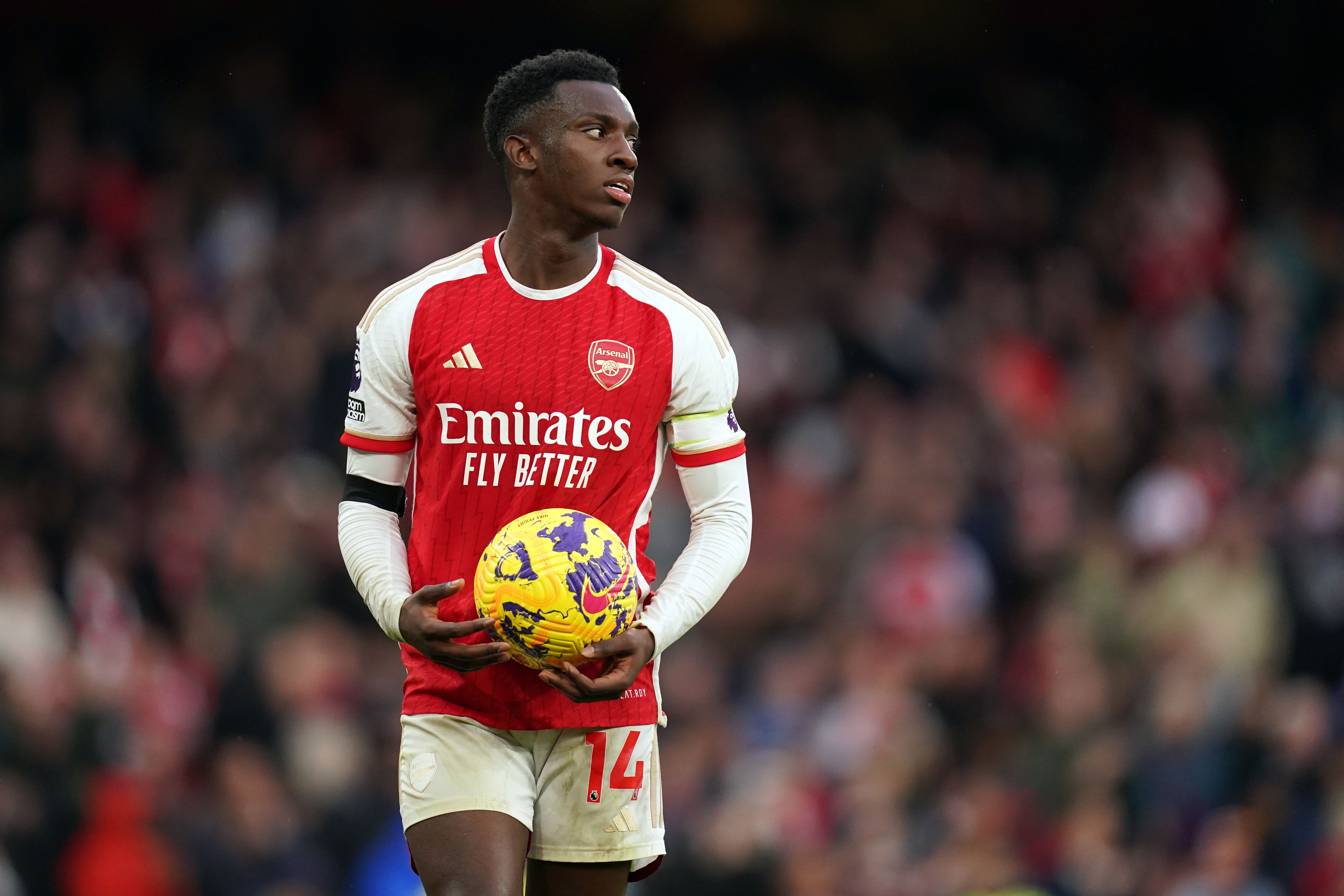 Eddie Nketiah của Arsenal (John Walton/PA)