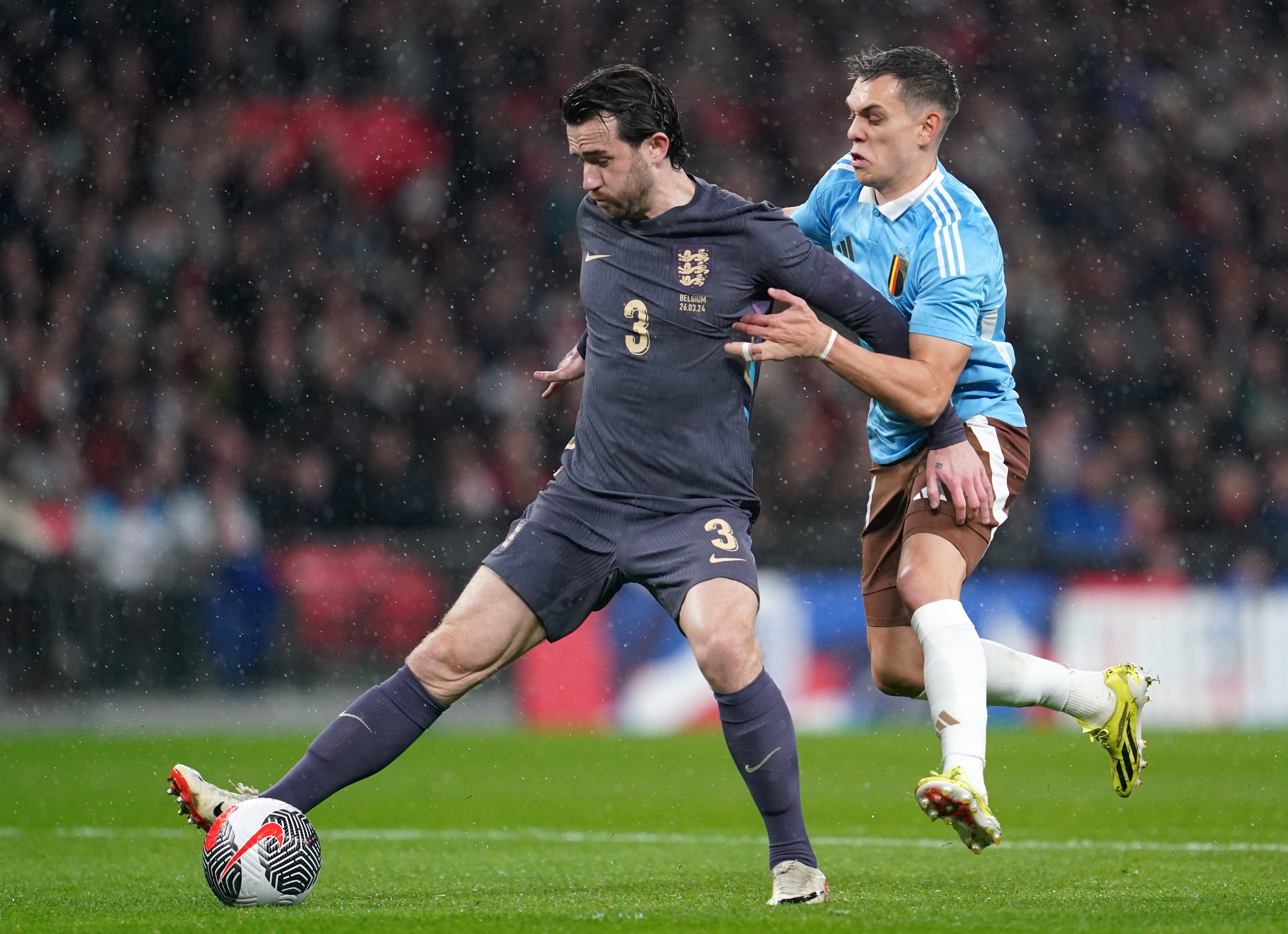 Lần ra sân gần nhất của Ben Chilwell là trong trận giao hữu hòa 2-2 của Anh với Bỉ vào tháng 3 (Adam Davy/PA)