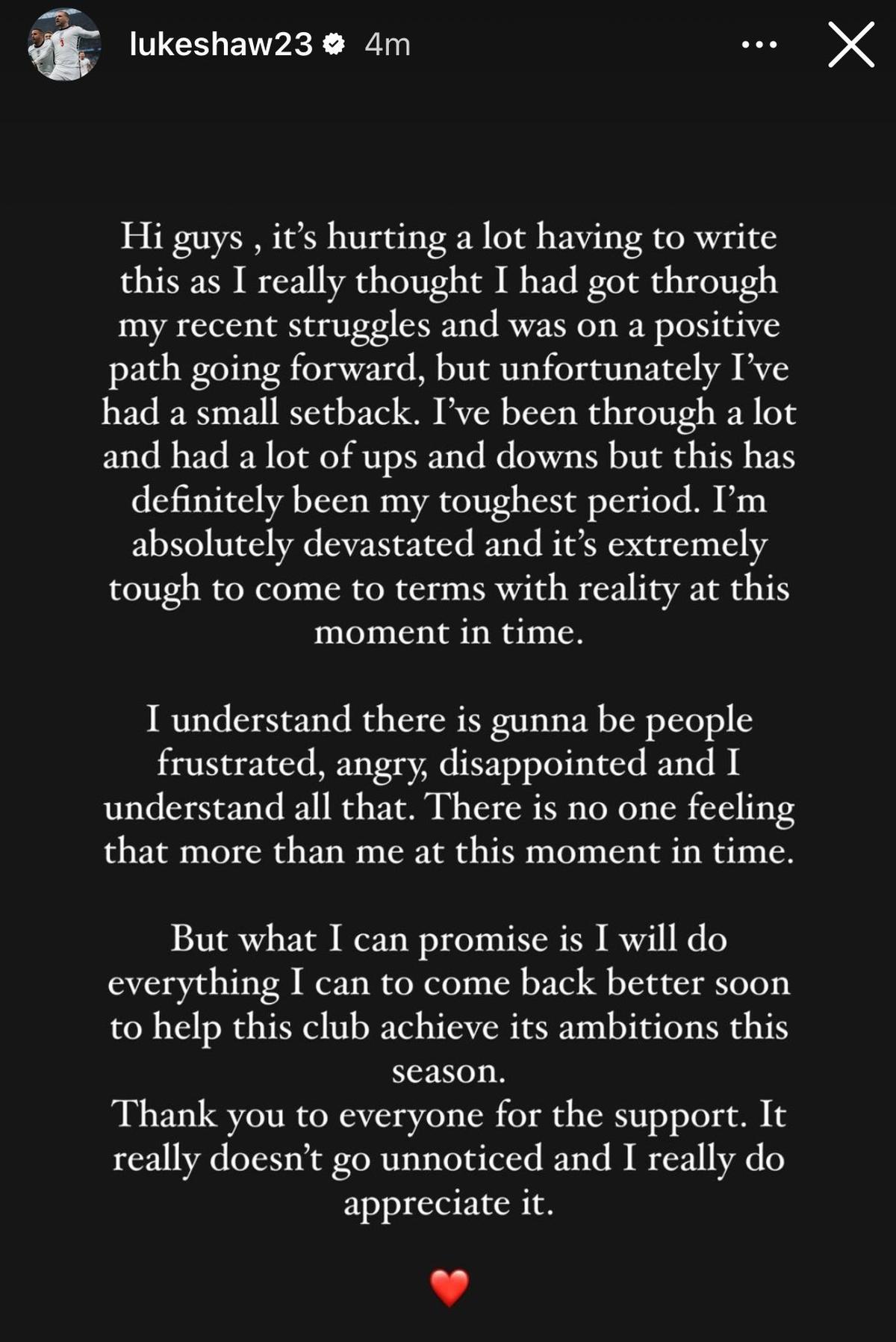 Bài đăng của Luke Shaw trên Instagram. Bài đăng của Luke Shaw trên Instagram.