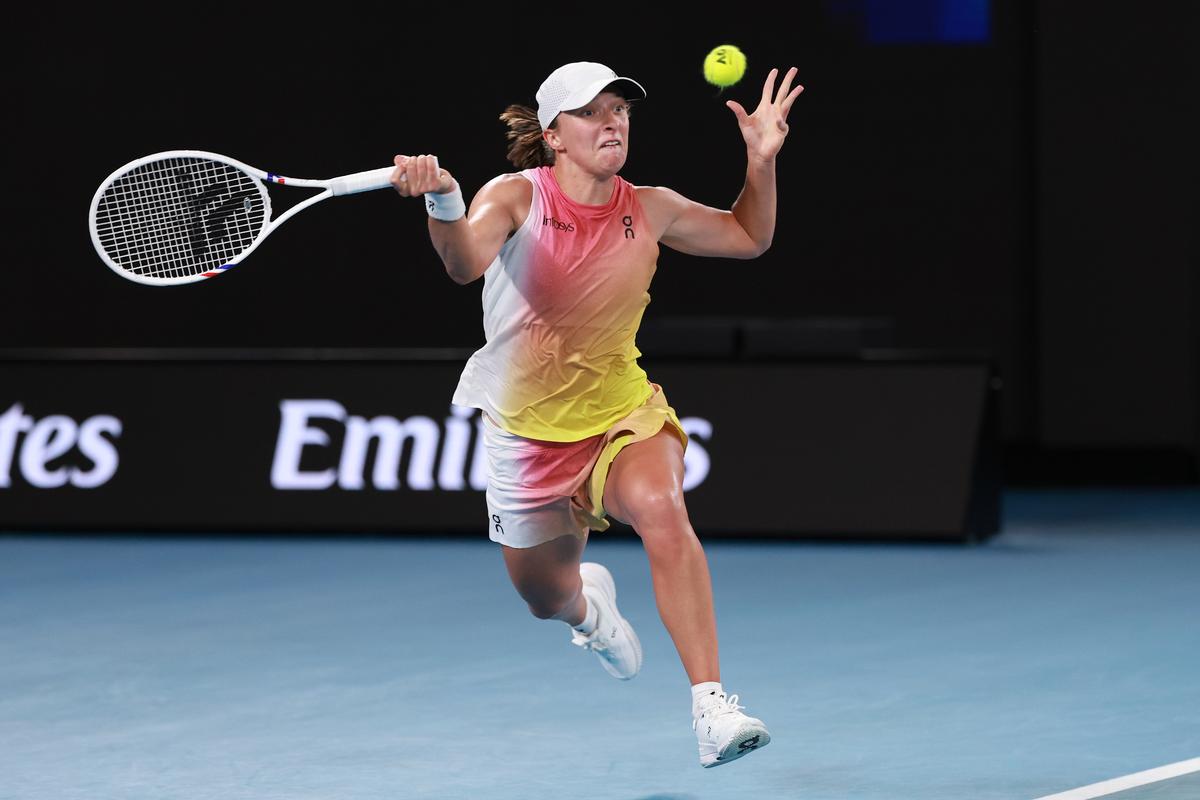 Power game: Even though No. 2 Swiatek sailed through the weakest quarter of the draw, giving up just 14 games, she couldn’t match Keys’ gutsy game in the semifinal. Power game: Even though No. 2 Swiatek sailed through the weakest quarter of the draw, giving up just 14 games, she couldn’t match Keys’ gutsy game in the semifinal.