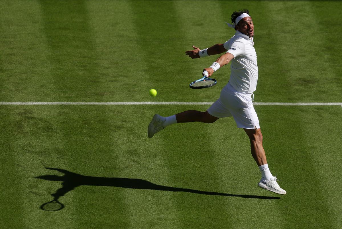LONDON, ENGLAND - JUNE 30: Fabio Fognini gave Carlos Alcaraz a run for his money in the first round, taking the defending to champion to five sets. The Italian announced his retirement after this monumental loss.