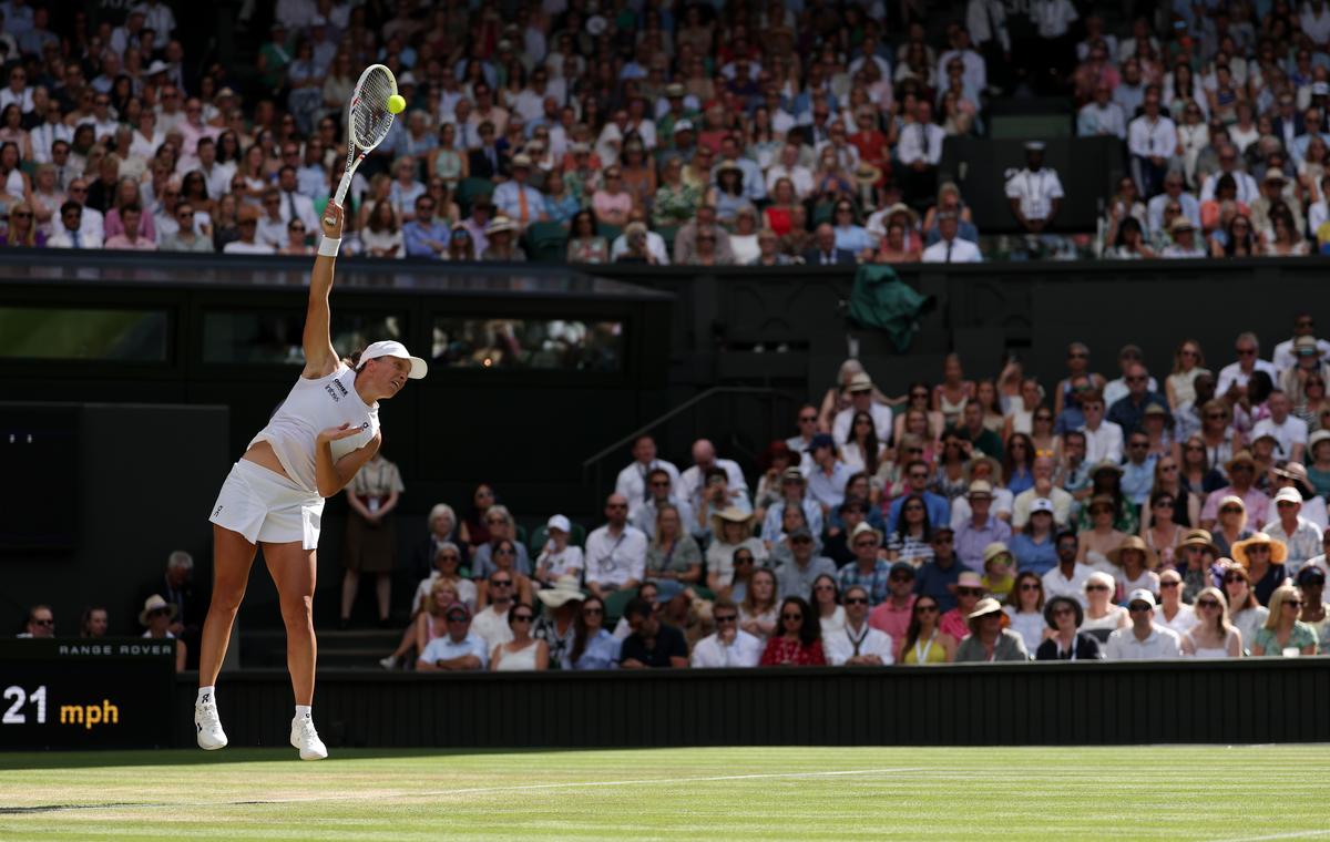 Perfect storm: In a display of sheer dominance, Iga Swiatek dismantled Amanda Anisimova with a double bagel — 6-0, 6-0 — in the final. 