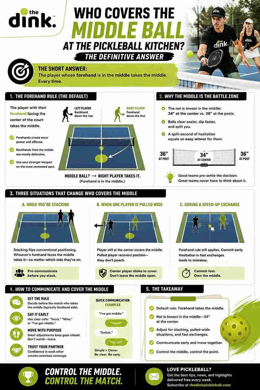 Who Covers the Middle Ball at the Pickleball Kitchen?