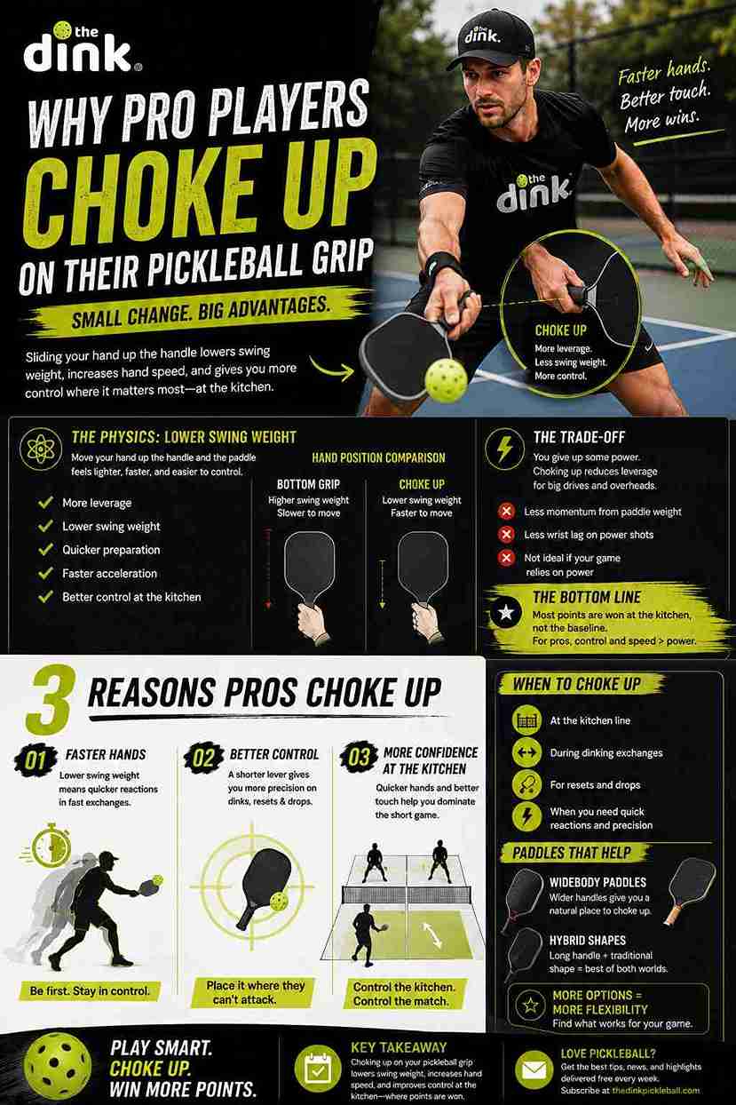Why Pro Players Choke Up on Their Pickleball Grip